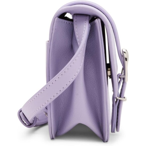 Womens Crossbody Bag Polyester Lavender Buckle Flap Slim Durable - Picture 4 of 6